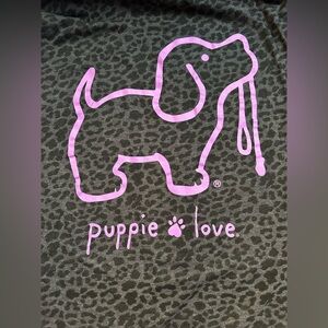 Women's Black Leopard Print Tee - Dog print